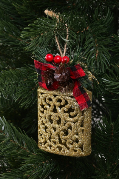 Декоративна підвіска Подарунок з декором 11x7,5 см E2281G золотий