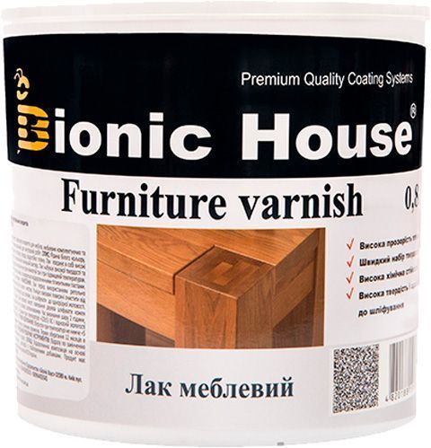 Лак мебельный Bionic House глянец бесцветный 2,5 л