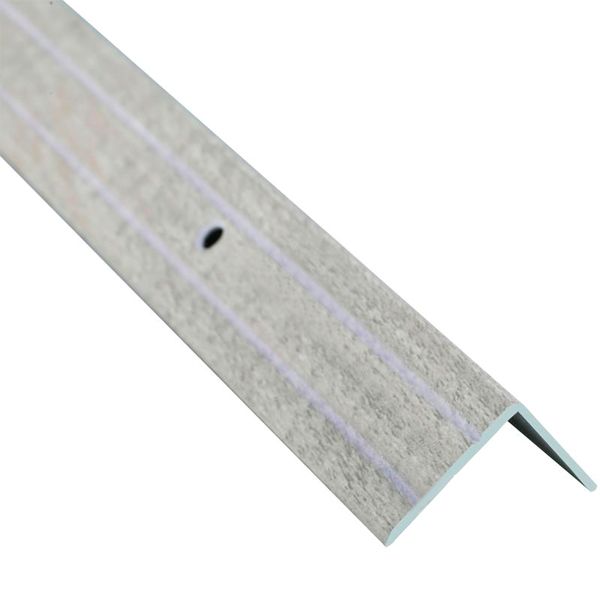 Порожек алюминиевый декорированный Braz Line рифленый с отверстиями 24,5х20x2700 мм дуб беленый 
