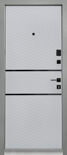 Двері вхідні Міністерство дверей Престиж 187 Q графіт / білий 2050x960 мм праві