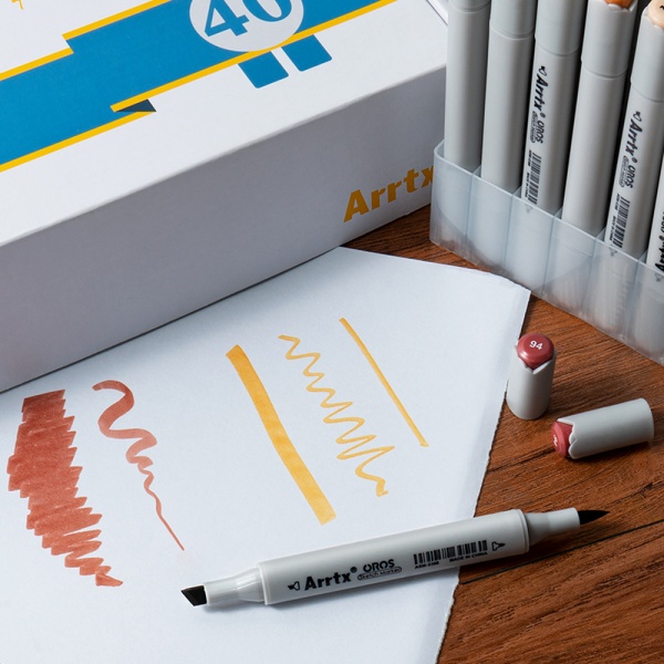 Набір спиртових маркерів Arrtx OROS ASM-03YL 40 кольорів, жовті відтінки LC302499 