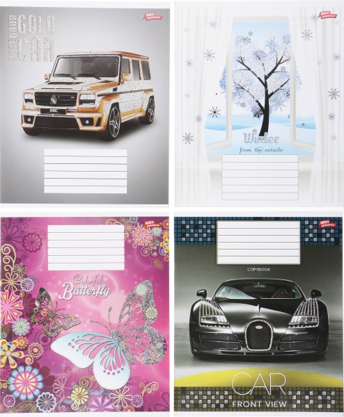 Комплект зошитів глітер 36 аркушів 16 шт. в клітинку Мрії збуваються