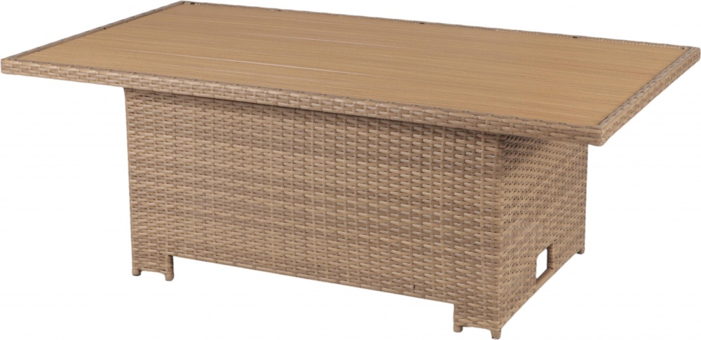 Комплект меблів Indigo зі штучного ротангу ОЛІВІЯ (стіл-трансформер 140x80см + тримісний диван + 2 крісла ) бежевий