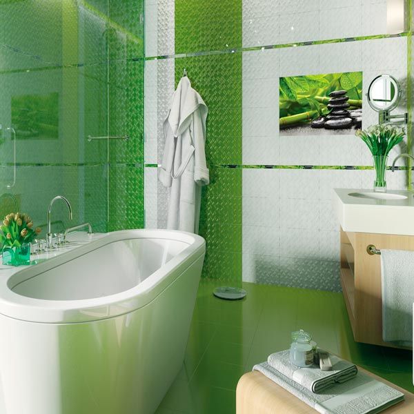 Декор Golden Tile Relax №3 494331 250x400 мм зеленый