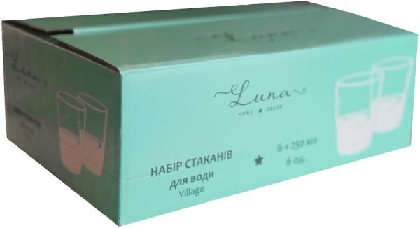 Набор стаканов низких Village 250 мл 6 шт. Luna 