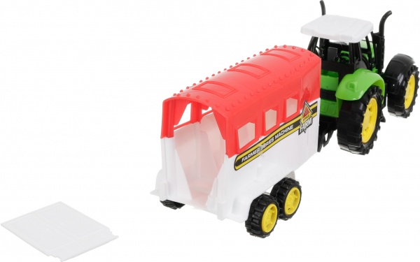 Игровой набор Shantou х9 шт. фермерский трактор с прицепом и фигурками зеленый JY238798