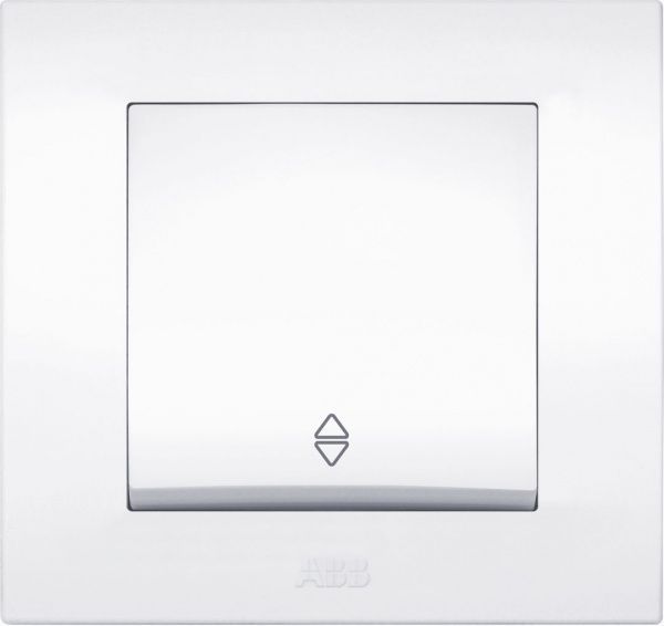 Вимикач прохідний одноклавішний ABB Cosmo без підсвітки 10 А білий 619-010200-209