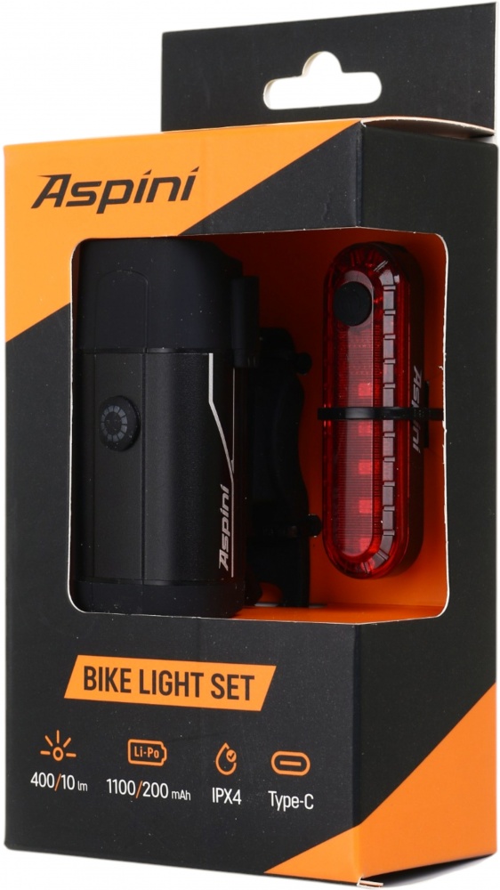 Набор фонарей Aspini 400 Lm черный SL-400-10-BLK