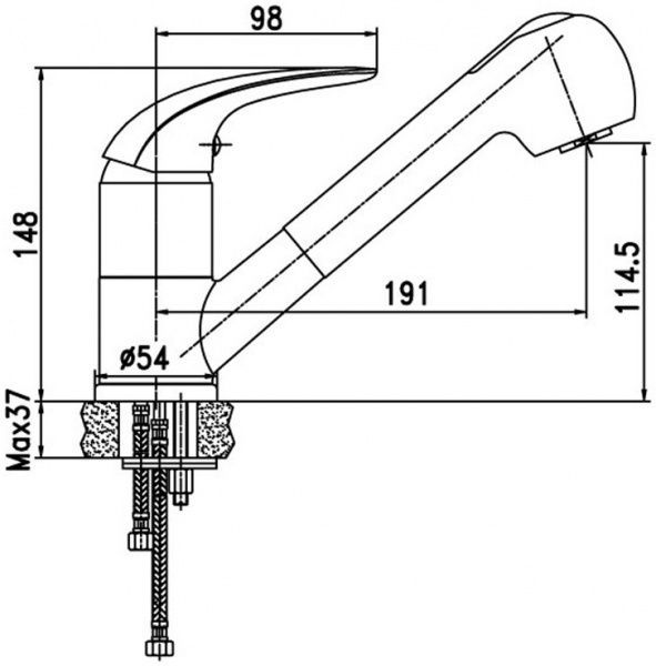 Смеситель для кухни Aqua Rodos Umbra 90048