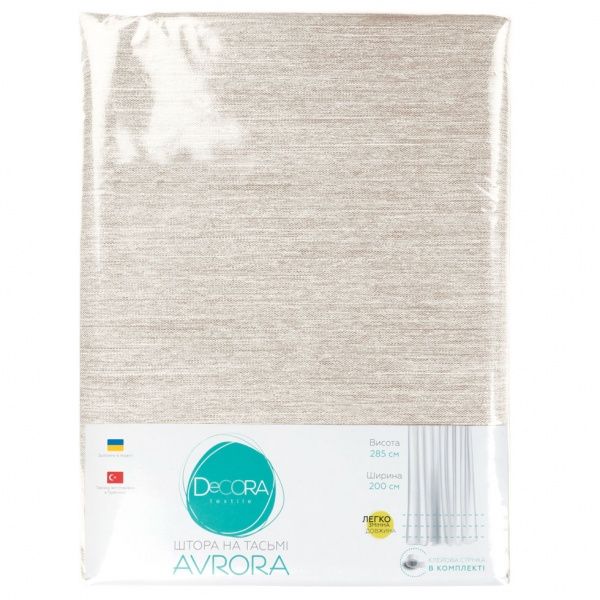 Штора Avrora 200x285 см бежевый Decora textile