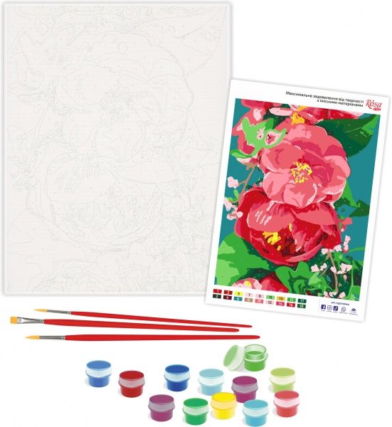 Картина за номерами Дика півонія 35x45 см Rosa Start 