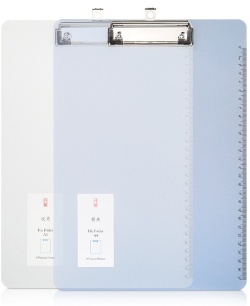 Планшет 72605 белый A4 пластик полупрозрачный металлический клип Deli 