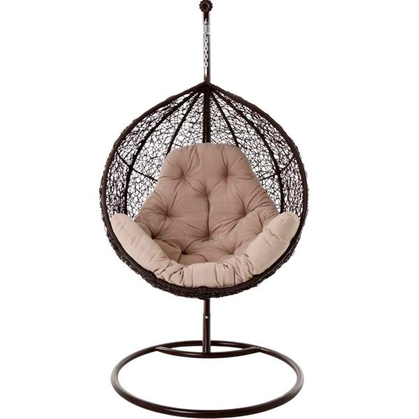 Крісло-кокон Ява з подушкою Єва коричневе