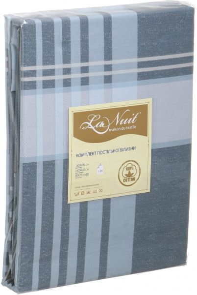 Комплект постільної білизни Blue Check 2,0 синій La Nuit 