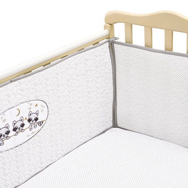 Комплект постельного белья IDEIA Кроха Енот 100х135 см белый с серым 8000012929 