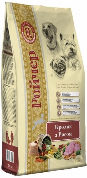 Корм Ройчер кролик та рис, 7,5 кг