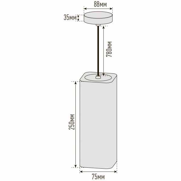 Подвес Точка Света S СВБ-П-001-250 MR16 1x9 Вт GU5.3 бетон