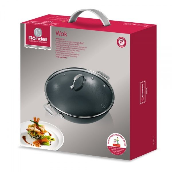 Сковорода WOK с крышкой 32 см 4,6 л RDA-114 Rondell