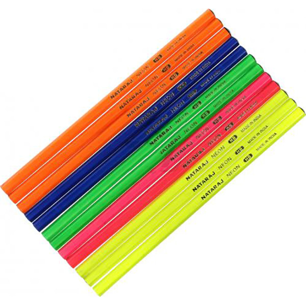 Набор карандашей чернографитных 12 шт. Nataraj Neon + ластик + точилка Тікі