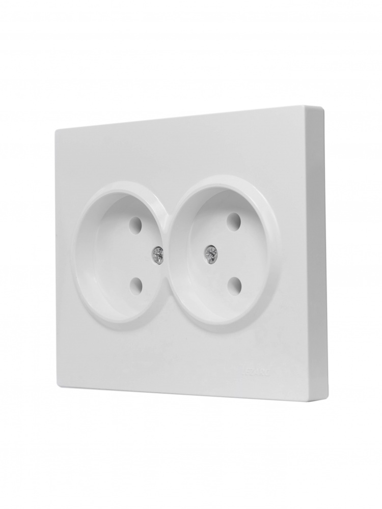 Розетка 2 без заземлення Lezard Vesna IP20 білий 742-0200-128B