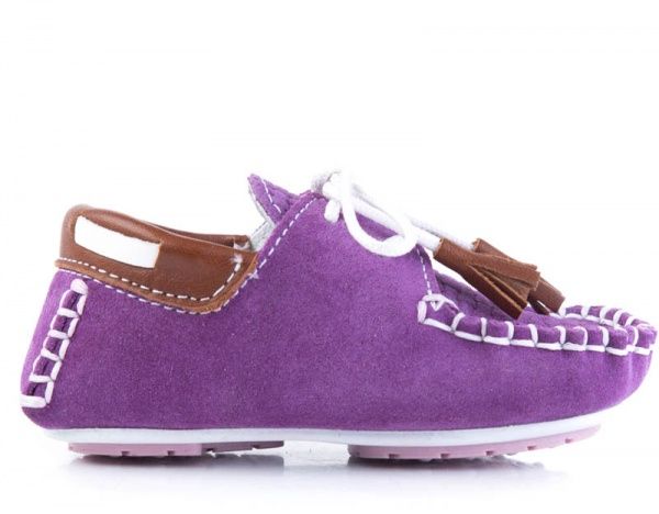 Пінетки дитячі MIRACLE р. 19 0-1-16-3 фіолетовий із коричневим 