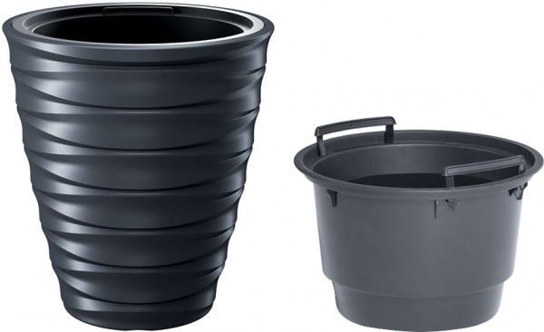 Горщик для квітів Prosperplast FREZE 300 мм круглий антрацит 