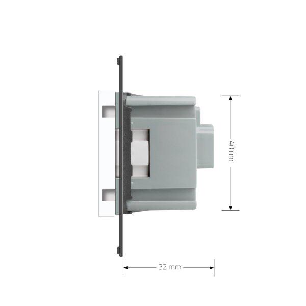 Механизм розетки с заземлением Livolo C7 IP20 белый VL-C7-C1EU-11