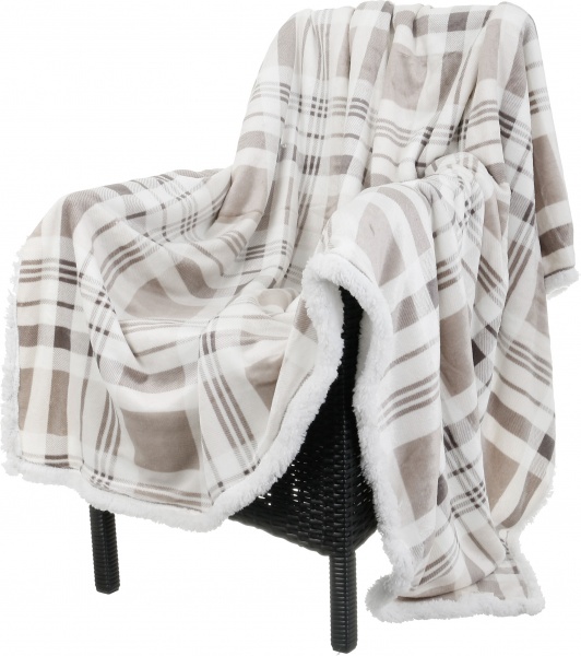 Плед двосторонній Square 200x220 см білий із бежевим La Nuit 