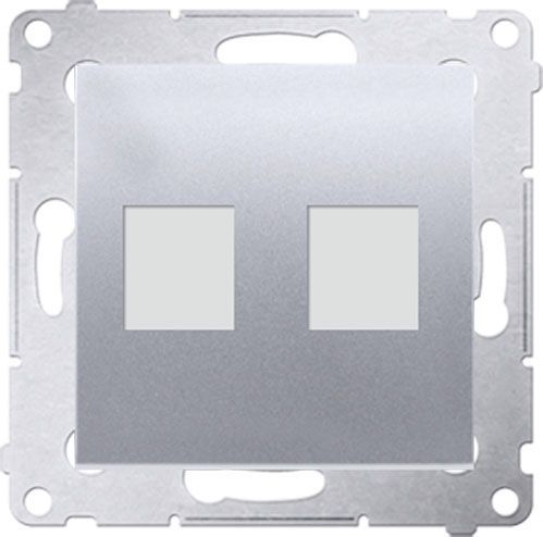 Адаптер Simon Premium подвійний TV срібний DKP2.01/43