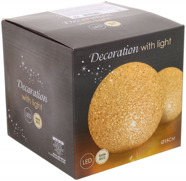 Декорация новогодняя Шар с подсветкой ANR000160 светодиодная (LED) 
