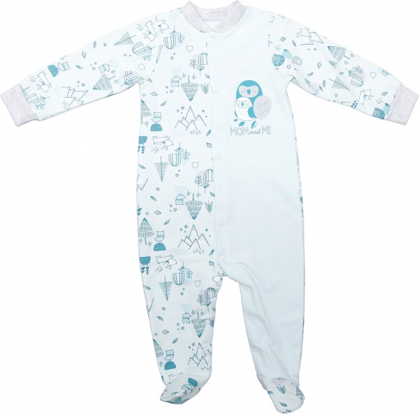 Комбинезон унисекс Фламинго р.68 ментоловый 647-007 