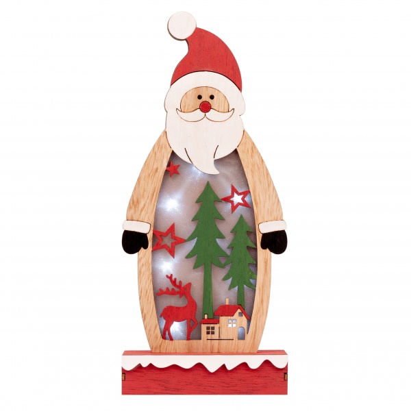 Декоративная новогодняя фигура Novogod'ko Дед Мороз светодиодная (LED) 28 см 