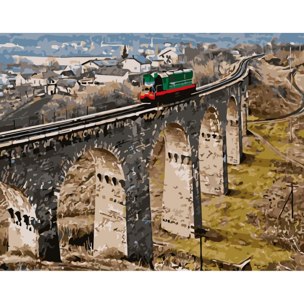 Раскраска по номерам Strateg Плебановский виадук 30х40 см SS-6586