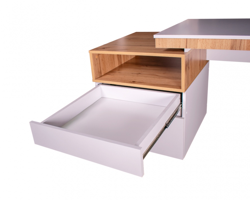 Стол письменный DC РИНО 750х1600х600 мм нимфея альба/дуб тахо/нимфея альба