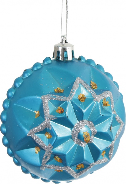 Набор елочных шаров пластиковых Люкс синий d80 мм 75 шт./уп. 