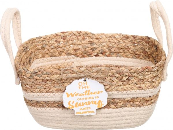 Корзинка плетеная Tony Bridge Basket с текстилем 30х21х16 см YJN20-1S3-3 