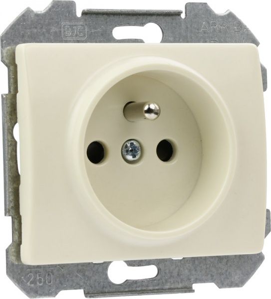 Розетка без заземления Siemens Iris со шторками кремовый 18572 А