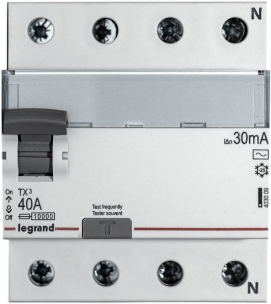 Дифференциальное реле Legrand TX3 4Р 40A 30мА АС 403009