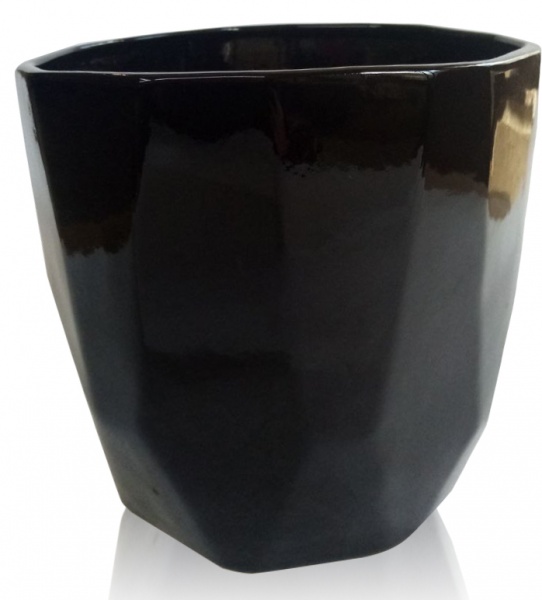 Кашпо керамічне фігурний 1,5 л [019] Black (205-16 чорний) 