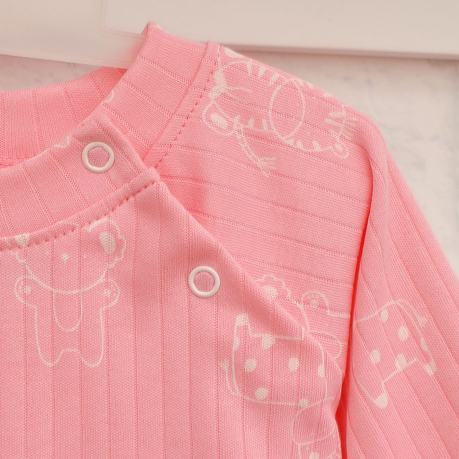 Ромпер-реглан для девочки Blanka Животные р.56-62 розовый 110836