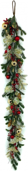 Гирлянда хвойная New Star с шариками и ягодами A3-50841 1,5 м