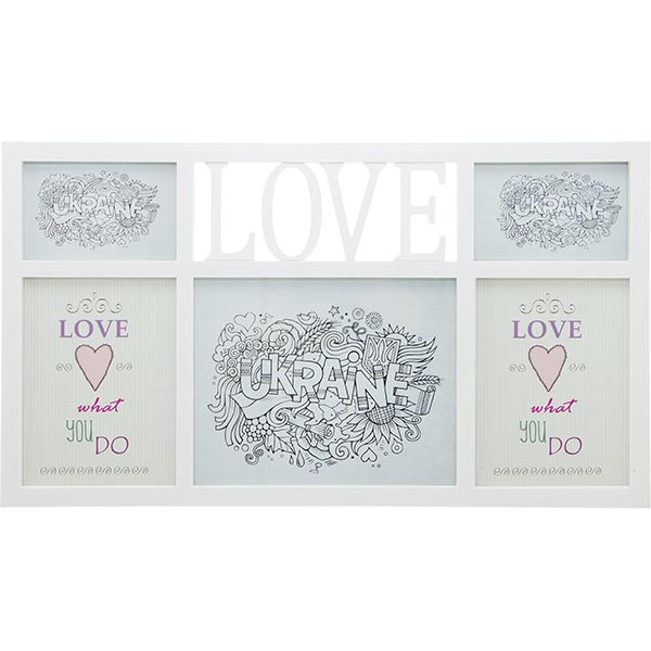 Фоторамка Колаж Любов 5 шт біла
