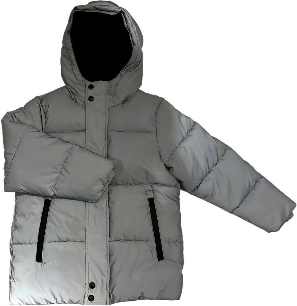 Куртка-пуховик для мальчиков HW р.128–134 серый REFLECTIVE JACKET
