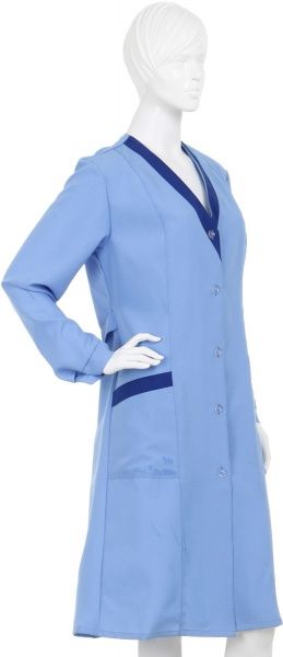 Халат робочий Торнадо Габардин жін. р. 44-46 блакитний із синіми вставками