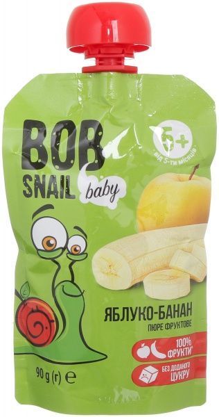 Пюре Равлик Боб Яблуко-банан пауч 90 г 