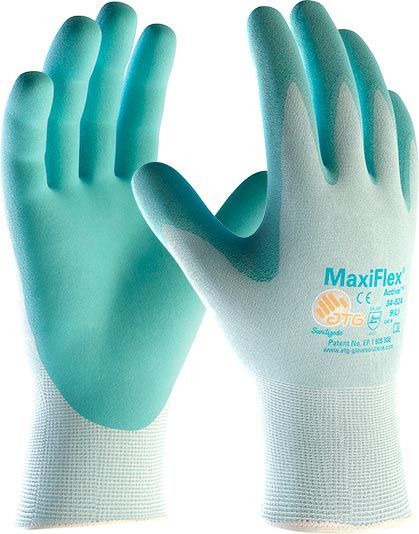 Рукавички ATG MaxiFlex Active захисні з вітаміном Е і алое вера з покриттям нітрил M (8) 34-824