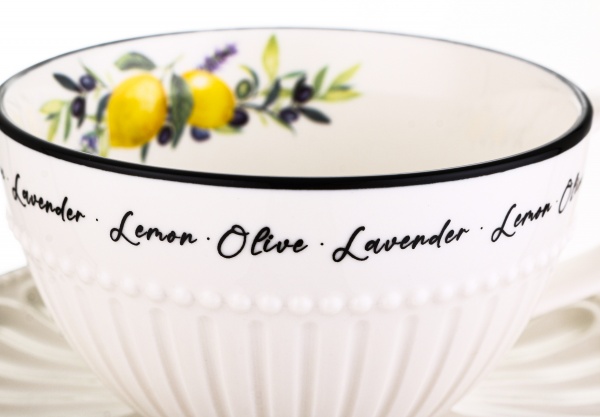 Чашка с блюдцем Lemons 250 мл Fiora