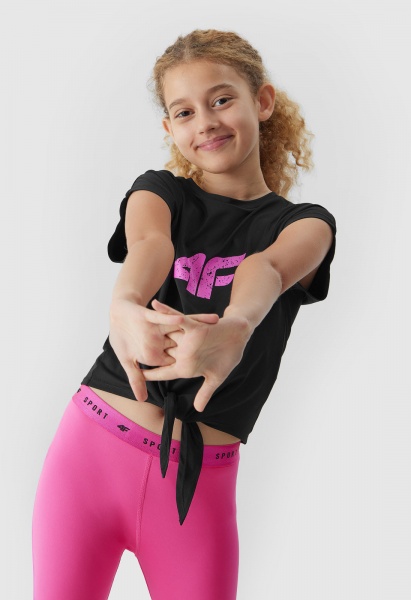 Футболка 4F TSHIRT FNK F431 4FJAW23TFTSF431-20S р.134/140 чорний