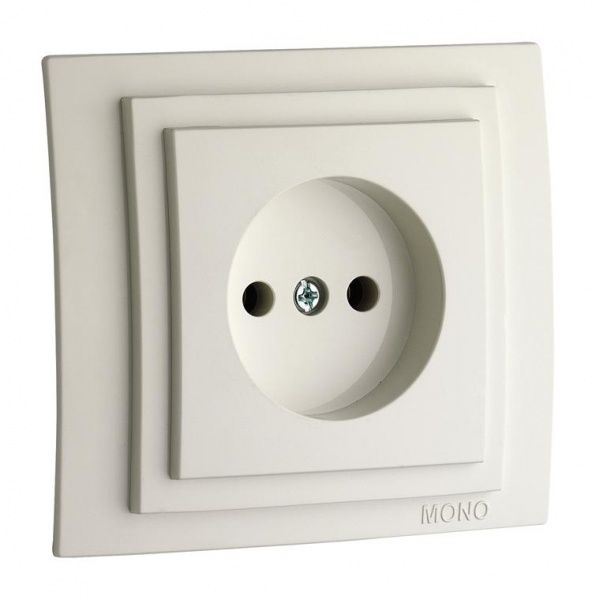 Розетка без заземлення Mono Larissa без шторок без кришки білий 103-191922-116