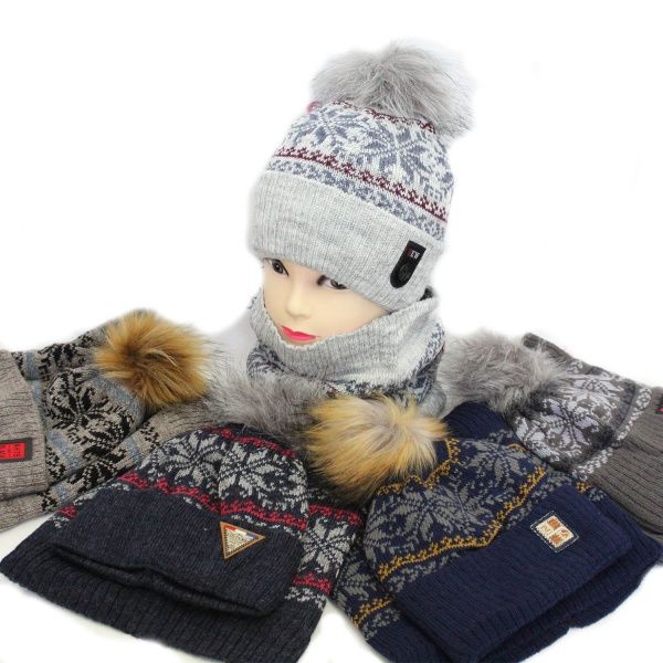 Комплект шапка + снуд р.50-52 в асортименті 1387К 